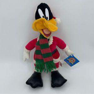 Vintage Looney Tunes Daffy Duck Santa Plush